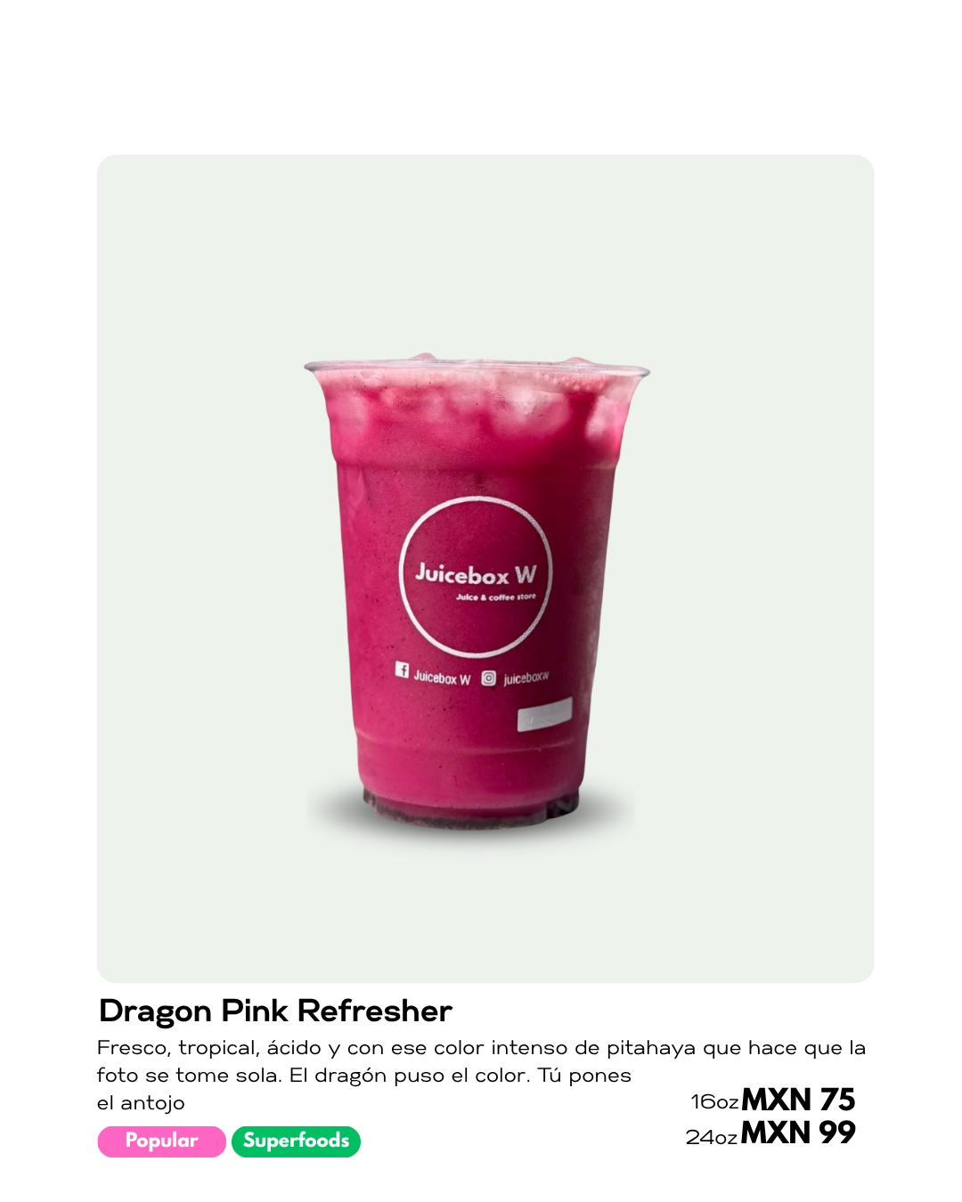 Bebida sin café Juicebox W
