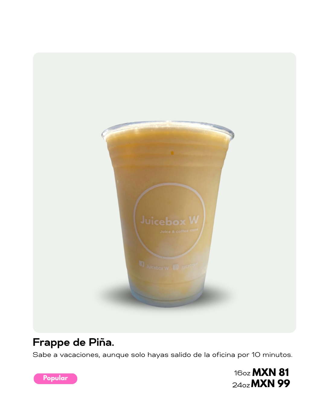 Bebida sin café Juicebox W